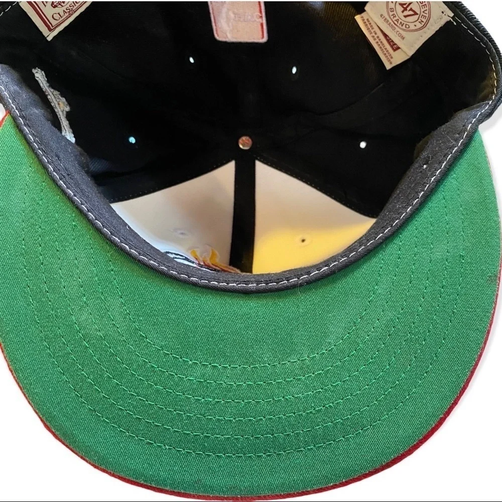 47 Brand Miami Heat Flat Brim Snapback Wool Blend Hat Cap One Size